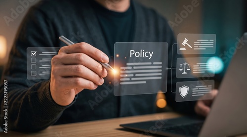 Corporate compliance officers overseeing regulatory compliance, risk assessment, policy management, audit controls, legal documentation, security standards, and business accountability.