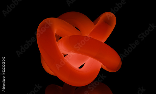 Orange 3D Glass Knot with a Soft Inner Glow