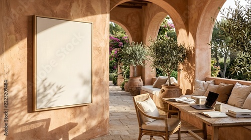 Sun-Drenched Terrazzo & Terracotta Patio Office