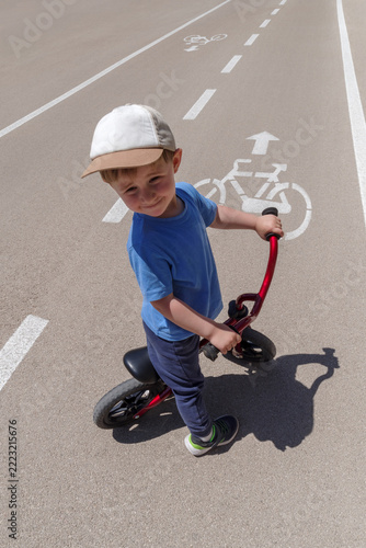Child on cycle path