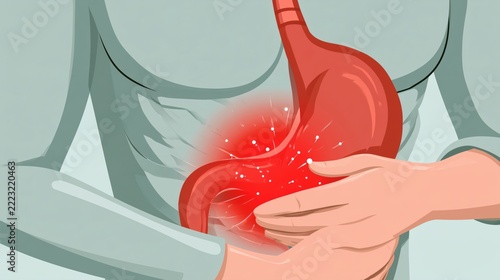 Understanding heartburn and its effects on the body while showing stomach discomfort