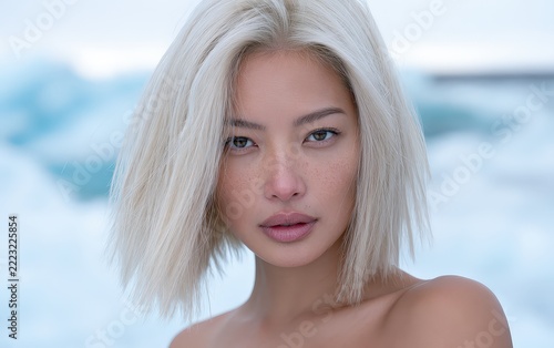 Stylized Portrait of Woman with Blonde Hair