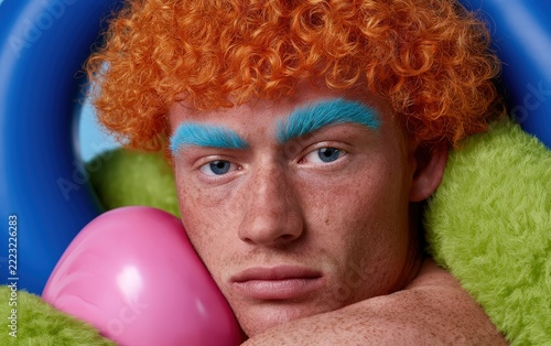 Vivid Makeup on Man