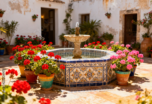 sunlit courtyard