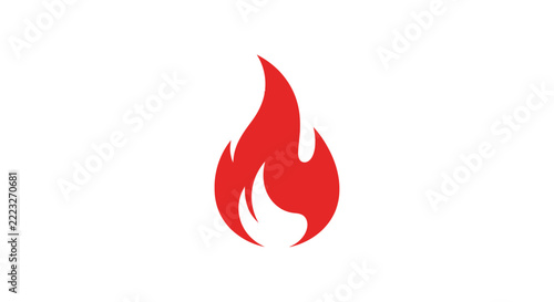Obraz na plátně Red flame icon symbol fire.