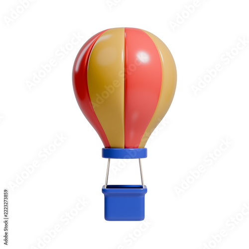 3D Cartoon Render of a Hot Air Balloon Isolated
