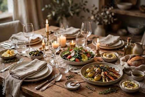 table setting for a dinner