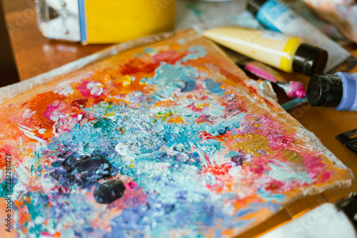 texture mixed acrylic painted