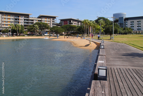 habitation buildings and littoral at waterfront in darwin in australia