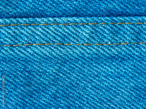Textured detail of blue denim