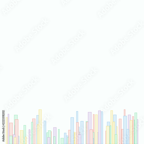 Minimalist Colorful Outline Bar Chart Graphic on White Background
