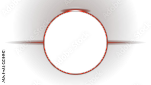 Abstract circular red frame with glowing light effects on white background transparent background