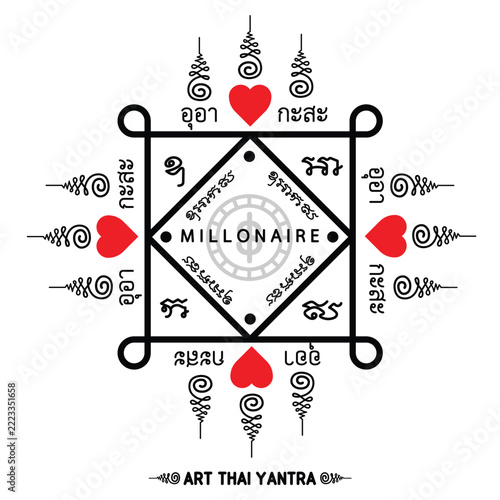 Ultimate millionaire yantra with heart and central us dollar symbol