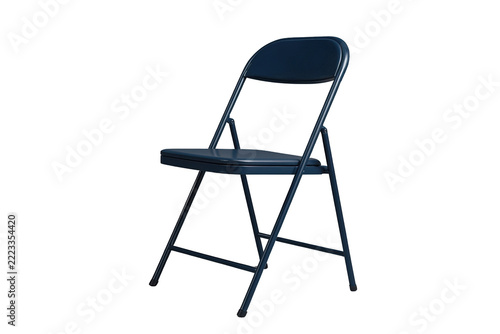 Elegant portable navy folding chair as a standalone object
