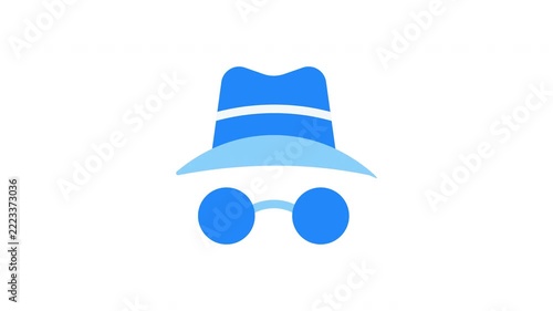 Animated Incognito Privacy Mode Icon on Transparent Background