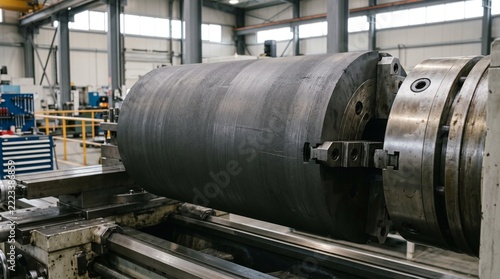 Large Graphite Electrode Being Machined for High Temperature Industrial Furnace Applications