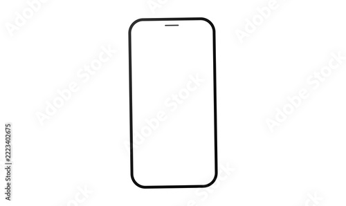 Smartphone Mockup Blank Screen Vertical Phone Frame Vector Graphic PNG Transparent Background