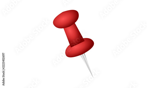 Pushpin Red 3D Office Stationery Thumbtack Graphic PNG Transparent Background