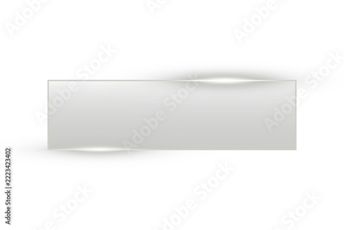 Glass mirror sign bright radiant glow, on abstract background.