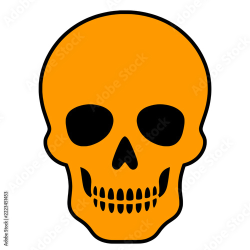 Halloween twitch icon Orange human skull transparent background