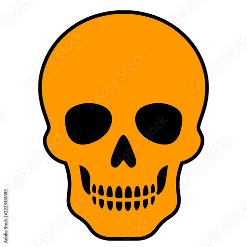 Halloween twitch icon Orange human skull transparent background