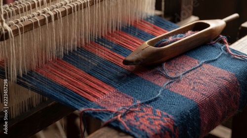 Extreme Macro of a Traditional Wooden Handloom