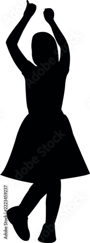 a girl dancing body silhouette vectır