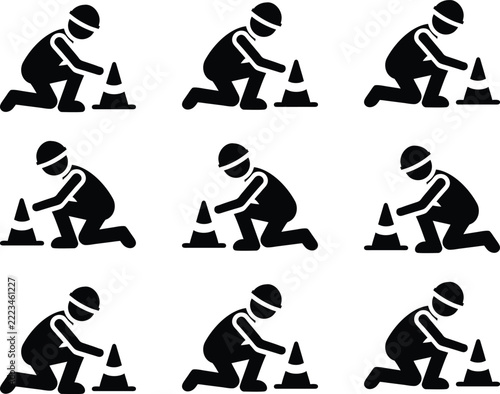 Business people icons set