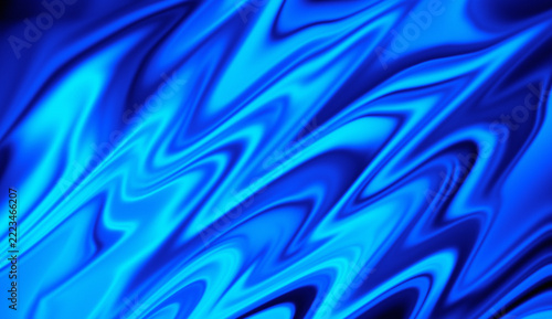 Vibrant blue liquid flowing with beautiful light reflections and smooth texture