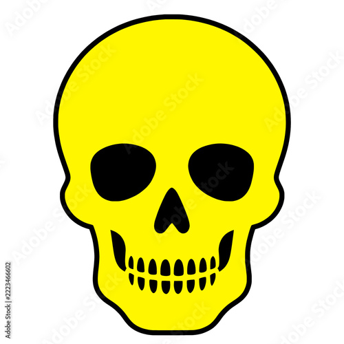 Halloween twitch icon Neon Yellow human skull transparent background