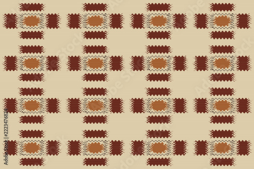 Ethnic Ikat Seamless Pattern, Double Ikat Feathered, Geringsing Bali Style, Tenun Fabric Print