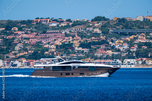 the transit of a luxury boat