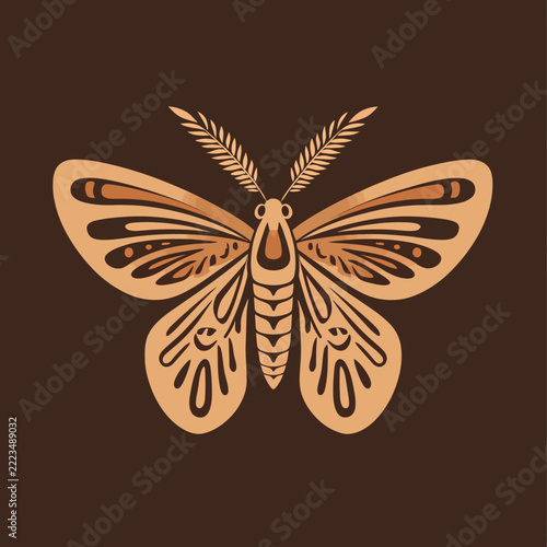 Stylized moth insect illustration flat design