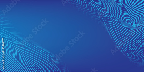 Abstract Futuristic Wavy Lines Background in Blue Gradient Concept