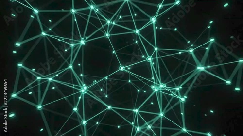 Emerald Network Pulse Connectivity Data Flow Motion Background