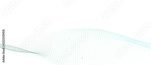 Green digital wave of dots with abstract pattern transparent on transparent background