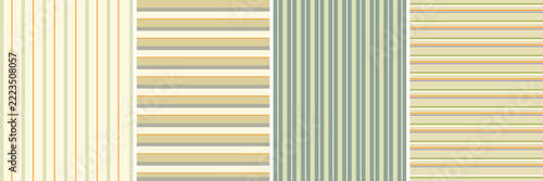 Decorative Repeating Pattern Strips with Geometric Floral