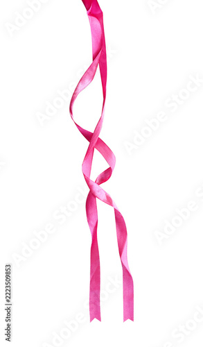 pink satin ribbon on transparent background