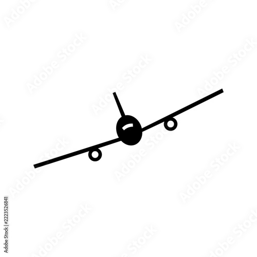 Minimalist airplane icon vector graphic for travel and aviation