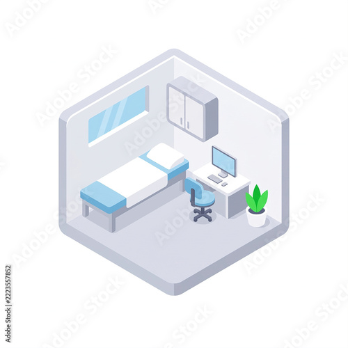 Isometric Doctor Examination Room Clipart Illustration.jpg