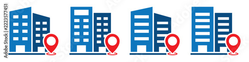 Building location icon illustration