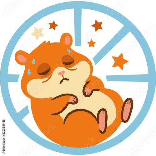 Funny Tired and Annoyed Hamster Animal Character