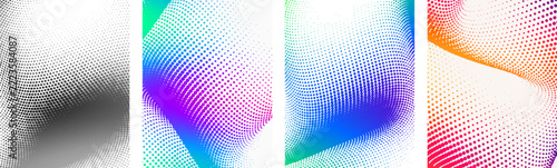 Abstract grayscale halftone pattern, modern background design with wave effect for creative projects