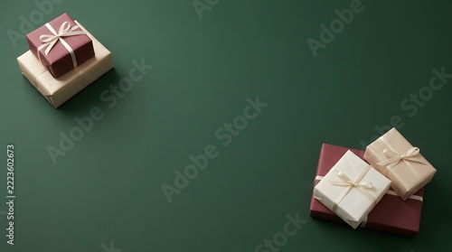 A beautifully arranged collection of christmas gift boxes perfect for the holiday season and festive celebrations showcasing thoughtful presents