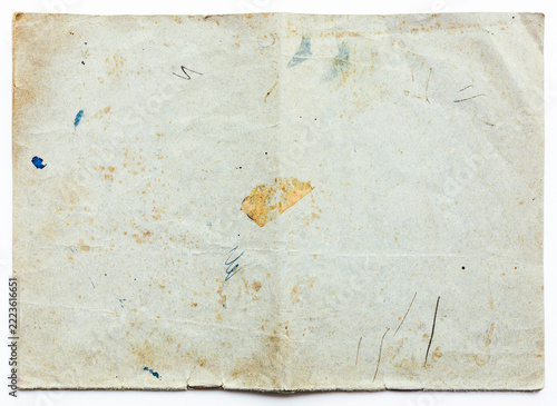 Faded cover of old notebook, isolated on white