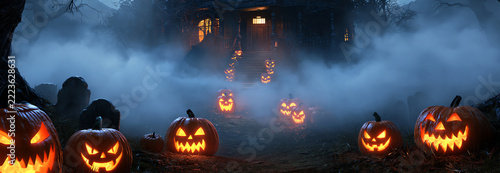 halloween mysterious house, AI generated