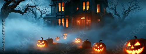 halloween mysterious house, AI generated