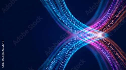 Abstract  colorful energy waves with floating particles