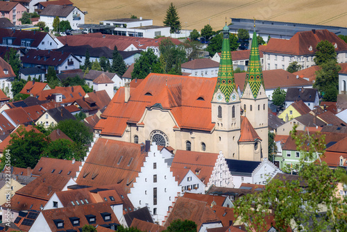 St Walburga and historic center of Beilngries in Altmühltal Germany