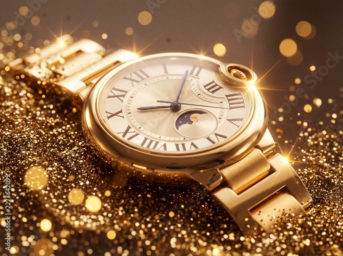 Luxury Gold Watch in Shimmering Dust